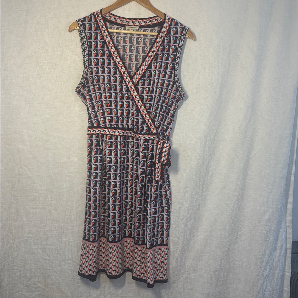 Max Studio Faux‑Wrap Sleeveless Dress Stretch Knit – Size L